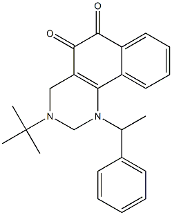 1-(1-Phenylethyl)-3-tert-butyl-1,2,3,4-tetrahydrobenzo[h]quinazoline-5,6-dione 结构式