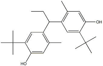 4,4'-(1,1-Propanediyl)bis(2-tert-butyl-5-methylphenol) 结构式