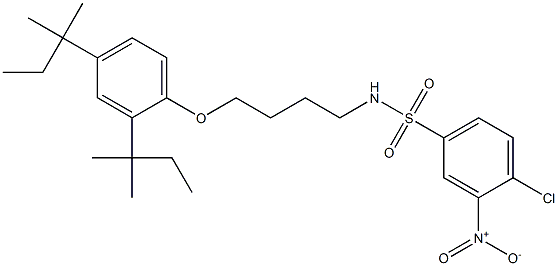 3-Nitro-4-chloro-N-[4-(2,4-di-tert-pentylphenoxy)butyl]benzenesulfonamide Struktur