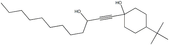 4-tert-ブチル-1-(3-ヒドロキシ-1-ドデシン-1-イル)シクロヘキサン-1-オール 化学構造式