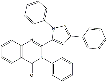 3-(Phenyl)-2-[3-(phenyl)-1-(phenyl)-1H-pyrazol-5-yl]quinazolin-4(3H)-one Structure