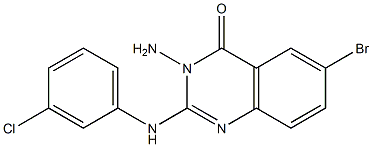 3-Amino-6-bromo-2-[(3-chlorophenyl)amino]quinazolin-4(3H)-one,,结构式