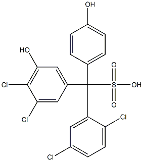 (2,5-Dichlorophenyl)(3,4-dichloro-5-hydroxyphenyl)(4-hydroxyphenyl)methanesulfonic acid,,结构式