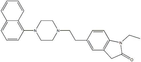 1-Ethyl-5-[2-[4-(1-naphthalenyl)-1-piperazinyl]ethyl]-1H-indol-2(3H)-one 结构式