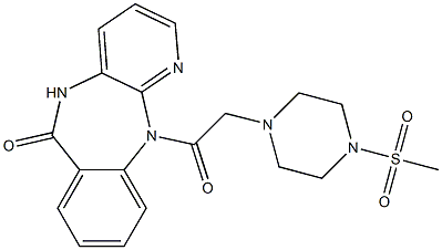 5,11-ジヒドロ-11-[[4-メチルスルホニル-1-ピペラジニル]アセチル]-6H-ピリド[2,3-b][1,4]ベンゾジアゼピン-6-オン 化学構造式
