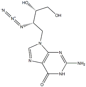 2-Amino-9-[(2S,3S)-2-azido-3,4-dihydroxybutyl]-1,9-dihydro-6H-purin-6-one,,结构式