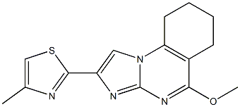 2-(4-メチル-2-チアゾリル)-5-メトキシ-6,7,8,9-テトラヒドロイミダゾ[1,2-a]キナゾリン 化学構造式