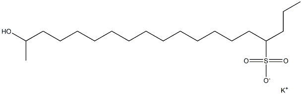 18-Hydroxynonadecane-4-sulfonic acid potassium salt Structure