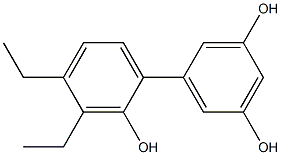 3',4'-ジエチル-1,1'-ビフェニル-2',3,5-トリオール 化学構造式