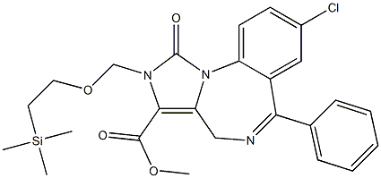 8-Chloro-1,2-dihydro-1-oxo-2-[2-(trimethylsilyl)ethoxymethyl]-6-phenyl-4H-imidazo[1,5-a][1,4]benzodiazepine-3-carboxylic acid methyl ester Structure