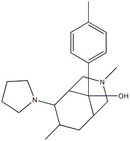 3,7-ジメチル-6-(1-ピロリジニル)-9-(p-トリル)-3-アザビシクロ[3.3.1]ノナン-9-オール 化学構造式