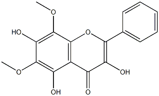 3,5,7-トリヒドロキシ-6,8-ジメトキシフラボン 化学構造式