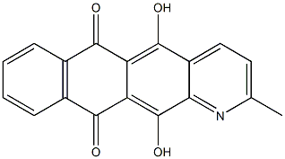 2-メチル-5,12-ジヒドロキシナフト[2,3-g]キノリン-6,11-ジオン 化学構造式