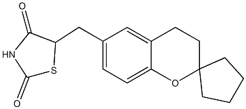 5-[(3,4-Dihydrospiro[2H-1-benzopyran-2,1'-cyclopentan])-6-ylmethyl]thiazolidine-2,4-dione 结构式