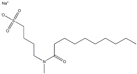 4-(N-カプリノイル-N-メチルアミノ)-1-ブタンスルホン酸ナトリウム 化学構造式