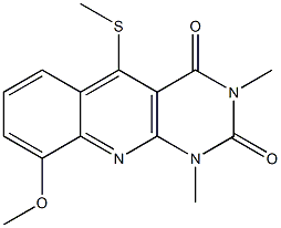 9-Methoxy-1,3-dimethyl-5-(methylthio)pyrimido[4,5-b]quinoline-2,4(1H,3H)-dione Structure