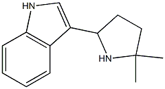 3-(5,5-ジメチル-2-ピロリジニル)-1H-インドール 化学構造式