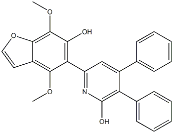 4,7-ジメトキシ-5-(4,5-ジフェニル-6-ヒドロキシ-2-ピリジニル)ベンゾフラン-6-オール 化学構造式