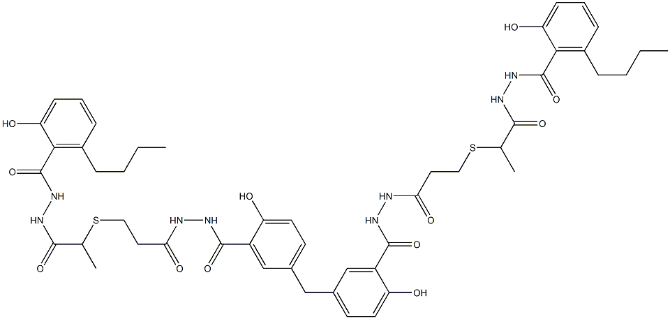5,5'-Methylenebis[N'-[3-[[1-[[N'-(6-butylsalicyloyl)hydrazino]carbonyl]ethyl]thio]propionyl]salicylic hydrazide]|