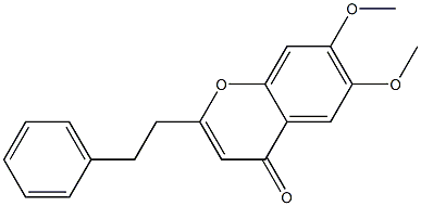 6,7-ジメトキシ-2-フェネチル-4H-1-ベンゾピラン-4-オン 化学構造式