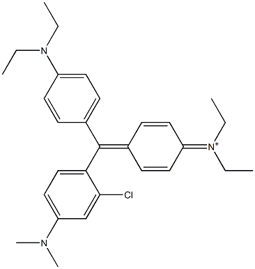 N-[4-[[2-Chloro-4-(dimethylamino)phenyl][4-(diethylamino)phenyl]methylene]-2,5-cyclohexadien-1-ylidene]-N-ethylethanaminium Struktur