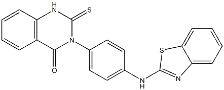 3-[4-[(ベンゾチアゾール-2-イル)アミノ]フェニル]-2-チオキソ-1,2-ジヒドロキナゾリン-4(3H)-オン 化学構造式
