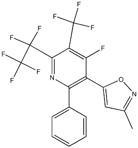 2-(Pentafluoroethyl)-3-(trifluoromethyl)-4-fluoro-5-(3-methylisoxazol-5-yl)-6-phenylpyridine|