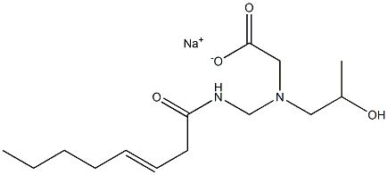 N-(2-ヒドロキシプロピル)-N-(3-オクテノイルアミノメチル)グリシンナトリウム 化学構造式