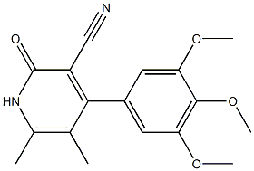 1,2-Dihydro-5,6-dimethyl-4-(3,4,5-trimethoxyphenyl)-2-oxopyridine-3-carbonitrile,,结构式