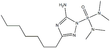(5-Amino-3-heptyl-1H-1,2,4-triazol-1-yl)bis(dimethylamino)phosphine oxide 结构式