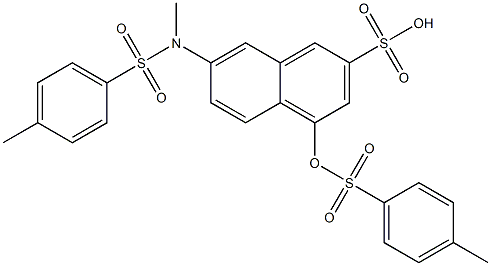 4-(4-メチルフェニルスルホニルオキシ)-7-[メチル(4-メチルフェニルスルホニル)アミノ]ナフタレン-2-スルホン酸 化学構造式