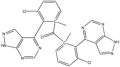 1-メチル-1H-ピラゾロ[3,4-d]ピリミジン-4-イル(3-クロロフェニル)ケトン 化学構造式