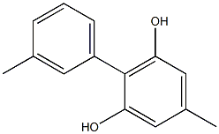 2-(3-メチルフェニル)-5-メチルベンゼン-1,3-ジオール 化学構造式