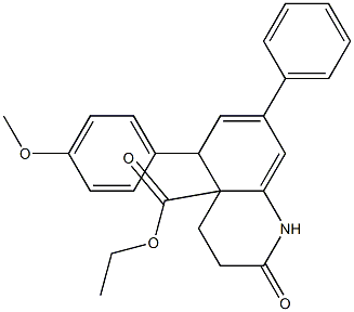 5-(4-Methoxyphenyl)-2-oxo-7-phenyl-1,2,3,4,4a,5-hexahydroquinoline-4a-carboxylic acid ethyl ester 结构式