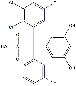 (3-Chlorophenyl)(2,3,5-trichlorophenyl)(3,5-dihydroxyphenyl)methanesulfonic acid Structure