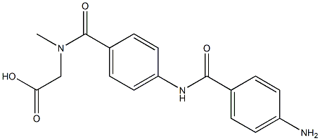 [N-[4-(4-アミノベンゾイルアミノ)ベンゾイル]-N-メチルアミノ]酢酸 化学構造式