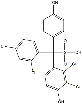 (2,4-Dichlorophenyl)(2,3-dichloro-4-hydroxyphenyl)(4-hydroxyphenyl)methanesulfonic acid Structure