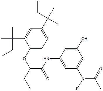 3-(Fluoroacetylamino)-5-[2-(2,4-di-tert-amylphenoxy)butyrylamino]phenol 结构式