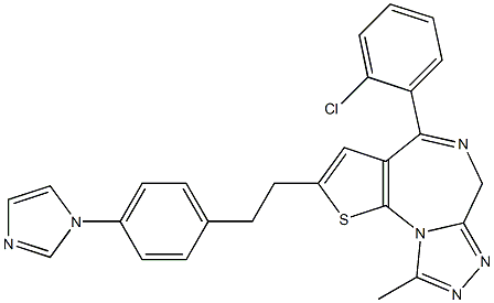  4-(2-Chlorophenyl)-2-[2-[4-(1H-imidazol-1-yl)phenyl]ethyl]-9-methyl-6H-thieno[3,2-f][1,2,4]triazolo[4,3-a][1,4]diazepine