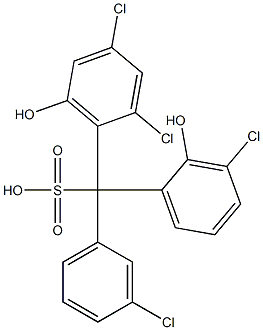 (3-Chlorophenyl)(3-chloro-2-hydroxyphenyl)(2,4-dichloro-6-hydroxyphenyl)methanesulfonic acid 结构式