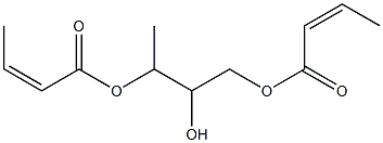 ビス[(Z)-2-ブテン酸]2-ヒドロキシ-1-メチル-1,3-プロパンジイル 化学構造式