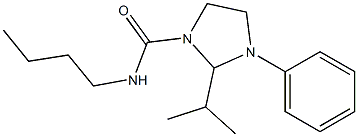 1-Phenyl-2-isopropyl-3-(butylcarbamoyl)imidazolidine 结构式