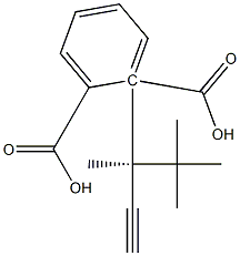 (-)-Phthalic acid hydrogen 1-[(S)-3,4,4-trimethyl-1-pentyne-3-yl] ester,,结构式