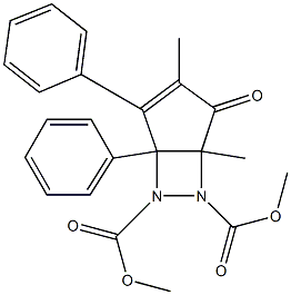3,5-ジメチル-4-オキソ-1,2-ジフェニル-6,7-ジアザビシクロ[3.2.0]ヘプタ-2-エン-6,7-ジカルボン酸ジメチル 化学構造式