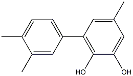 3-(3,4-ジメチルフェニル)-5-メチルベンゼン-1,2-ジオール 化学構造式