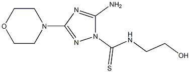 5-Amino-3-morpholino-N-(2-hydroxyethyl)-1H-1,2,4-triazole-1-carbothioamide,,结构式