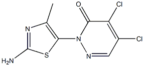 4,5-Dichloro-2-(2-amino-4-methylthiazol-5-yl)pyridazin-3(2H)-one,,结构式