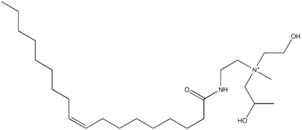 2-Hydroxy-N-(2-hydroxyethyl)-N-methyl-N-[2-[((9Z)-1-oxo-9-octadecenyl)amino]ethyl]-1-propanaminium,,结构式