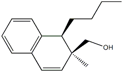 (1R)-1β-ブチル-2-メチル-1,2-ジヒドロナフタレン-2β-メタノール 化学構造式