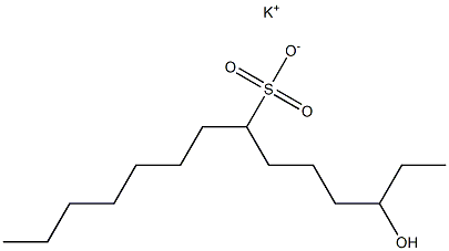 3-Hydroxytetradecane-7-sulfonic acid potassium salt,,结构式